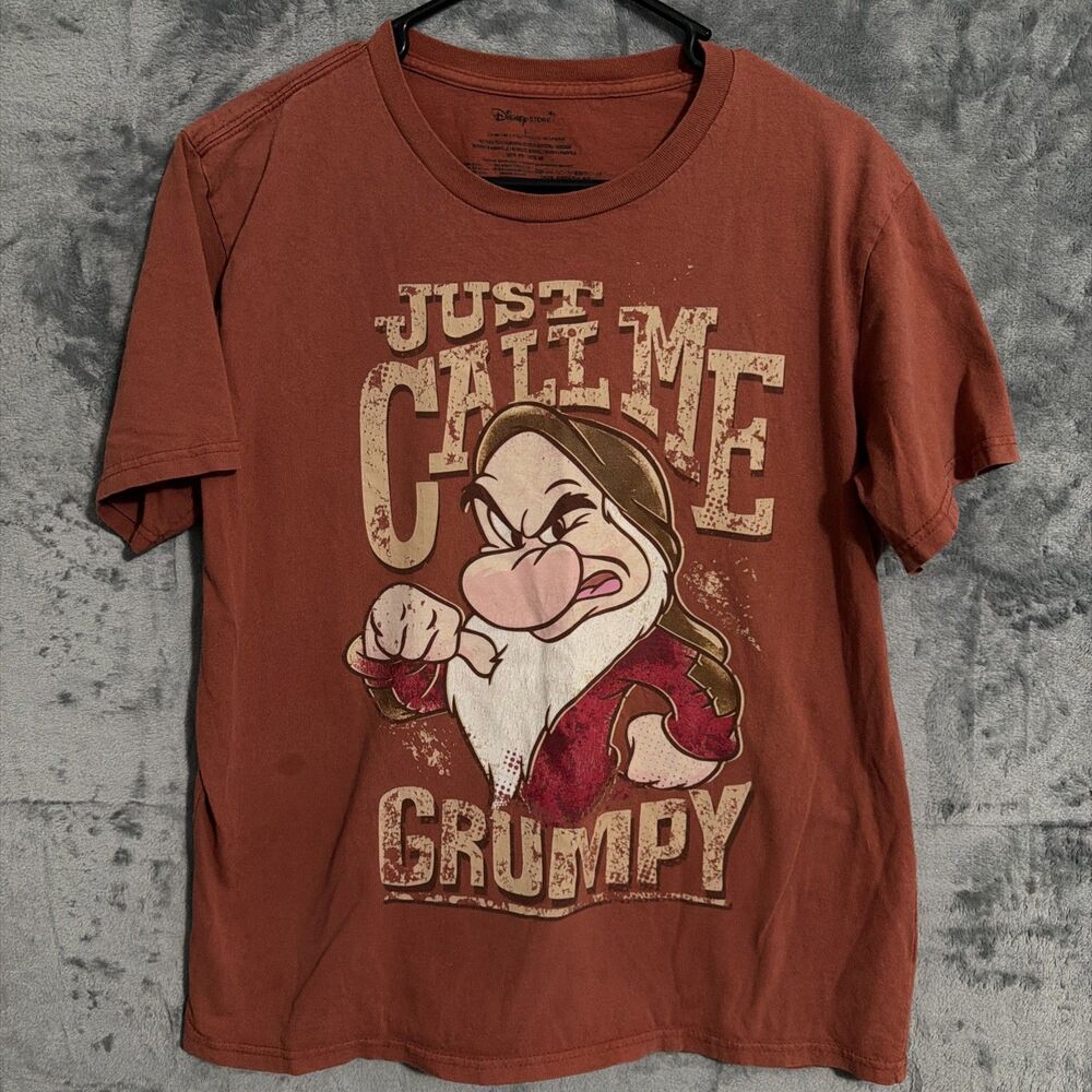 Disney Grumpy Dwarf T-Shirt Unisex Large Rust "Just Call Me Grumpy" Snow White